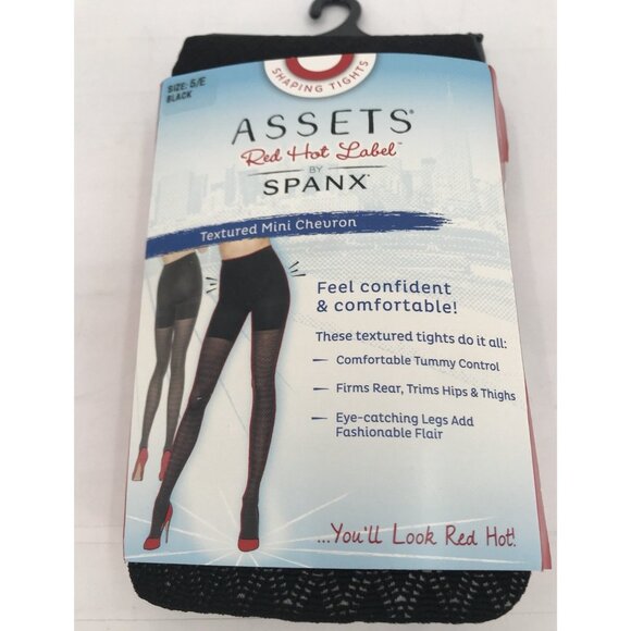 Assets Red Hot Label By Spanx Size 5E Textured Mini Chevron Black - Picture 1 of 4